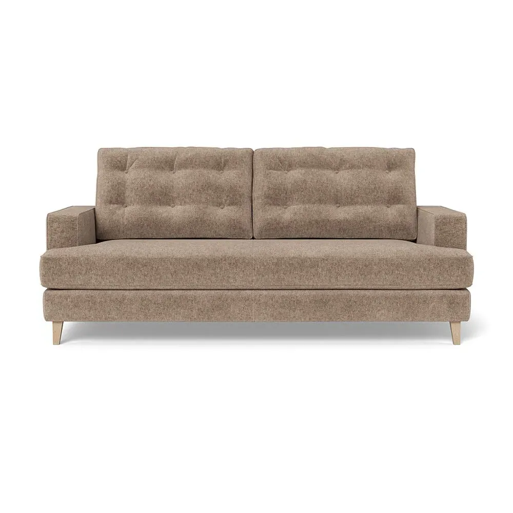3-Seater Sofa with Button Cushions - Natural, Boucle