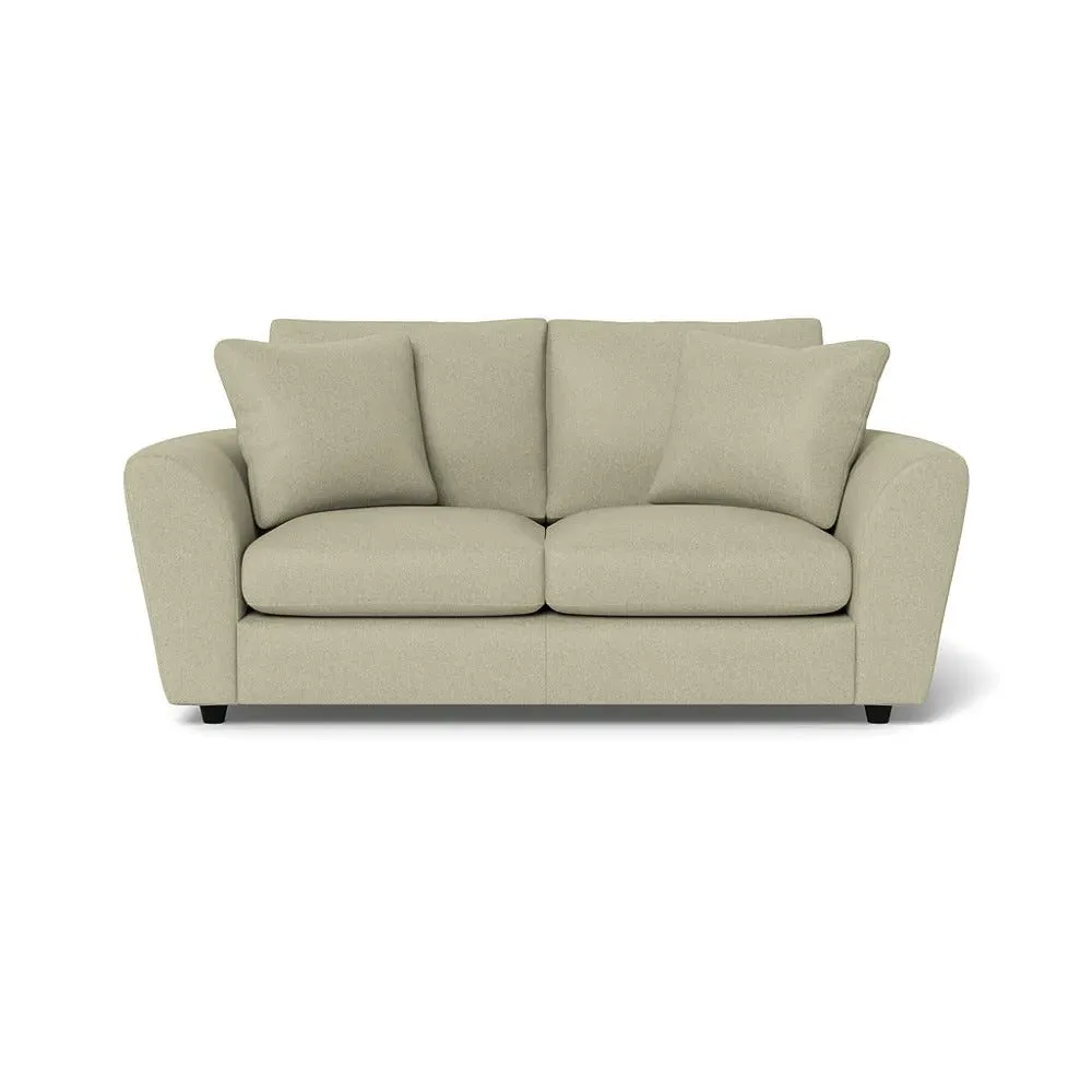 3-Seater Sofa with Curved Arms - Cream, Cotton image