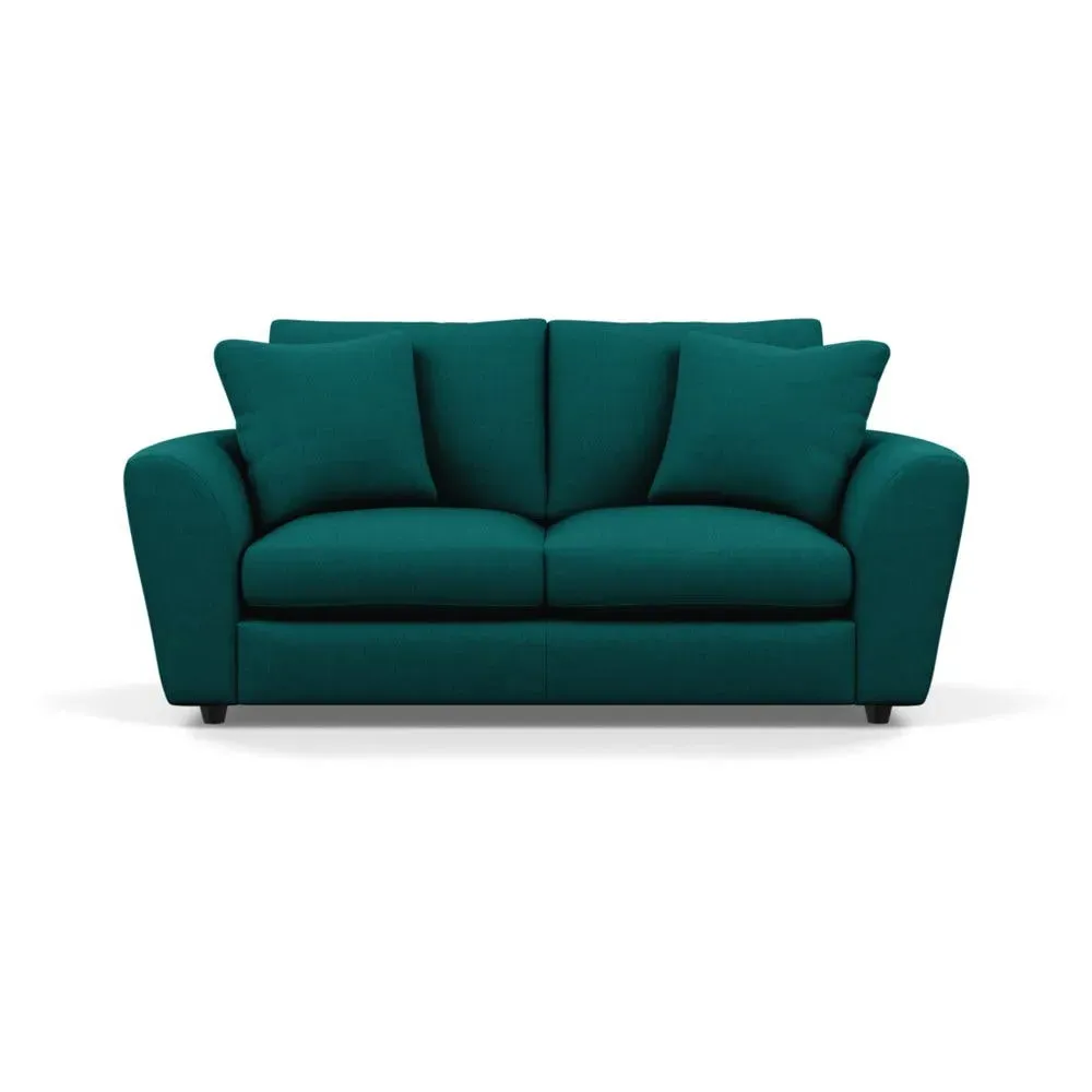 3-Seater Sofa with Curved Arms - Green, Cotton