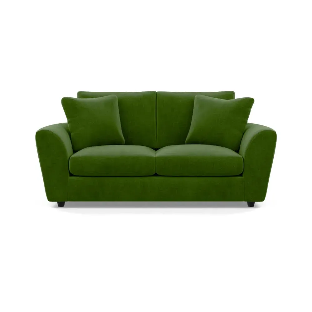 3-Seater Sofa with Curved Arms - Green, Velvet