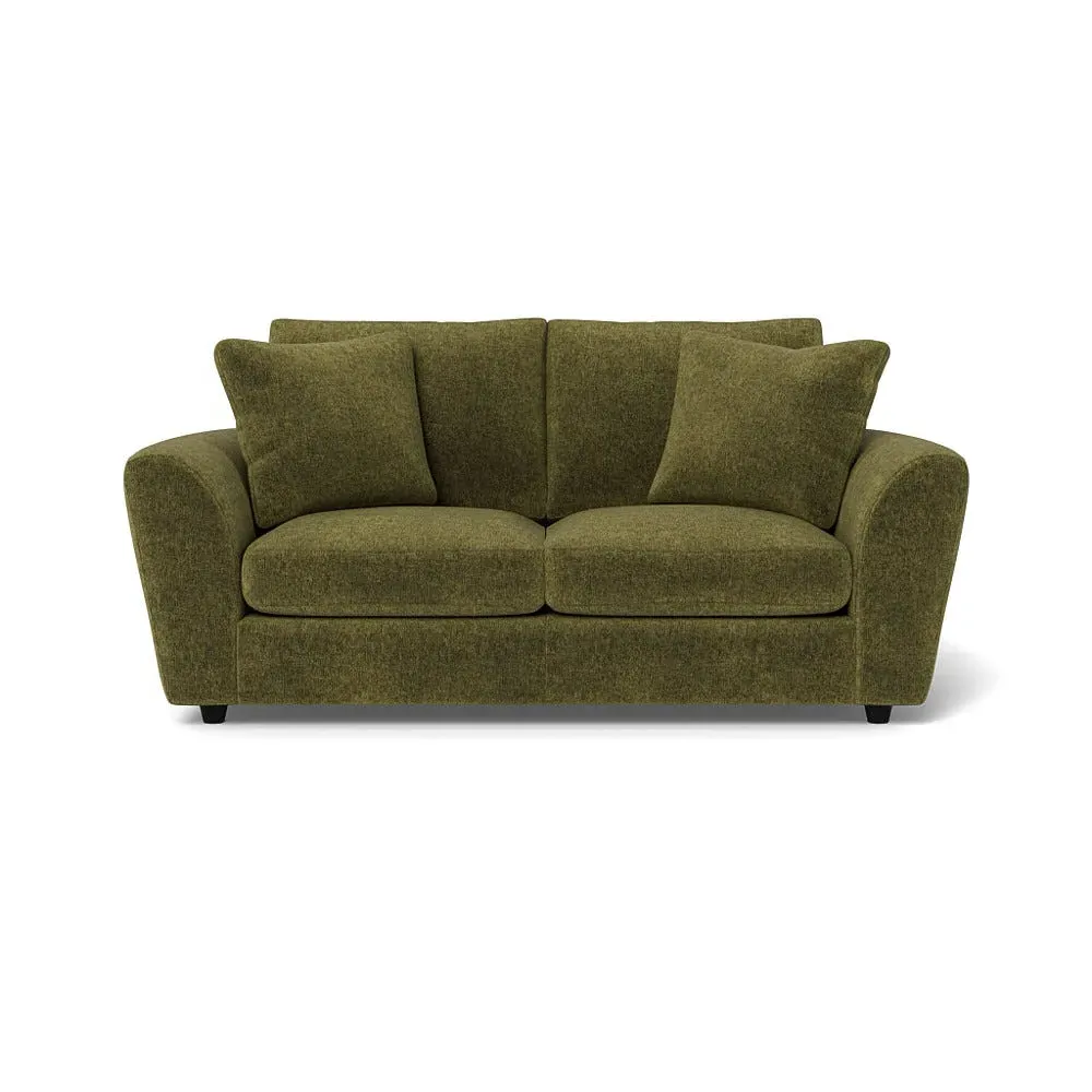 3-Seater Sofa with Curved Arms - Green, Velvet