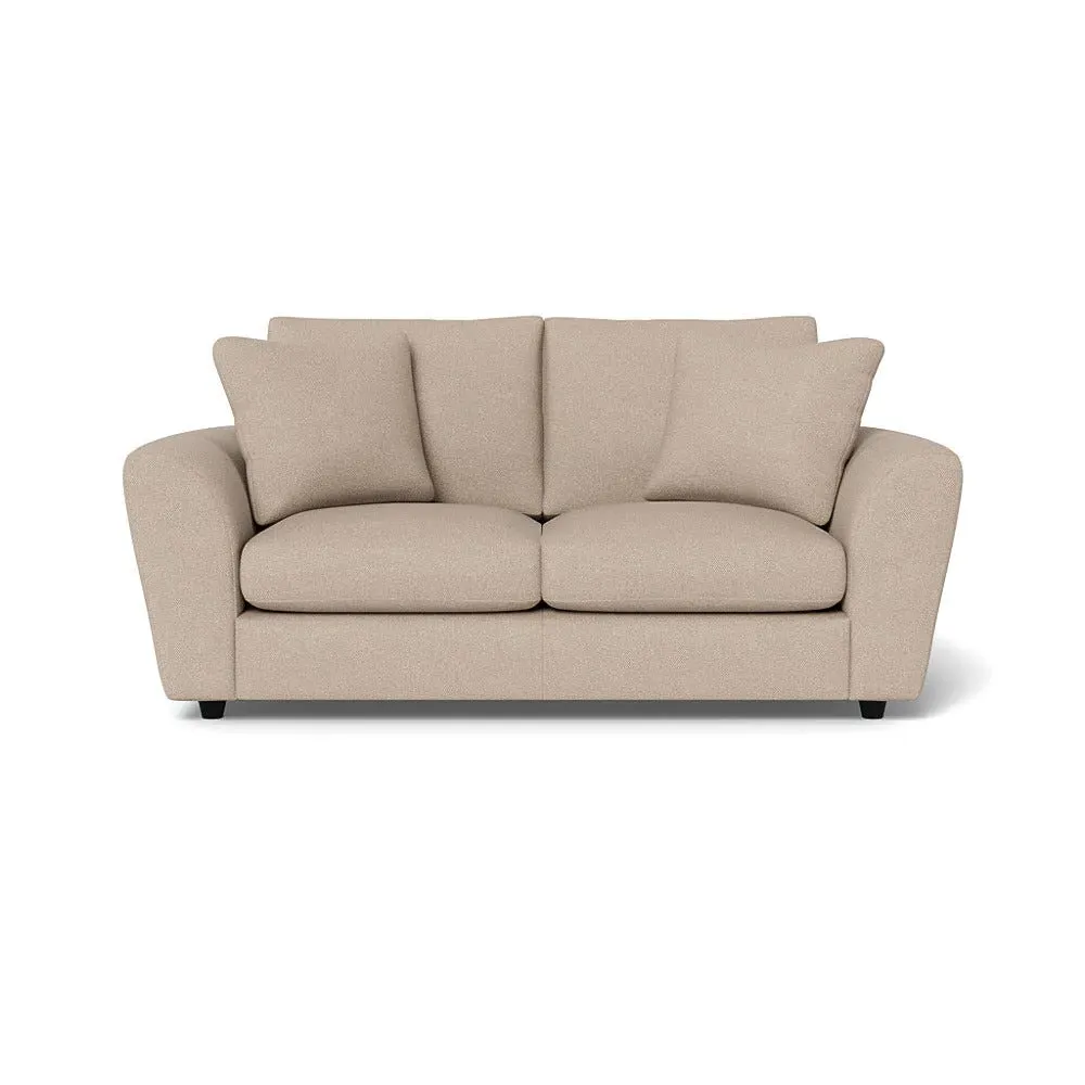 3-Seater Sofa with Curved Arms - Natural, Boucle