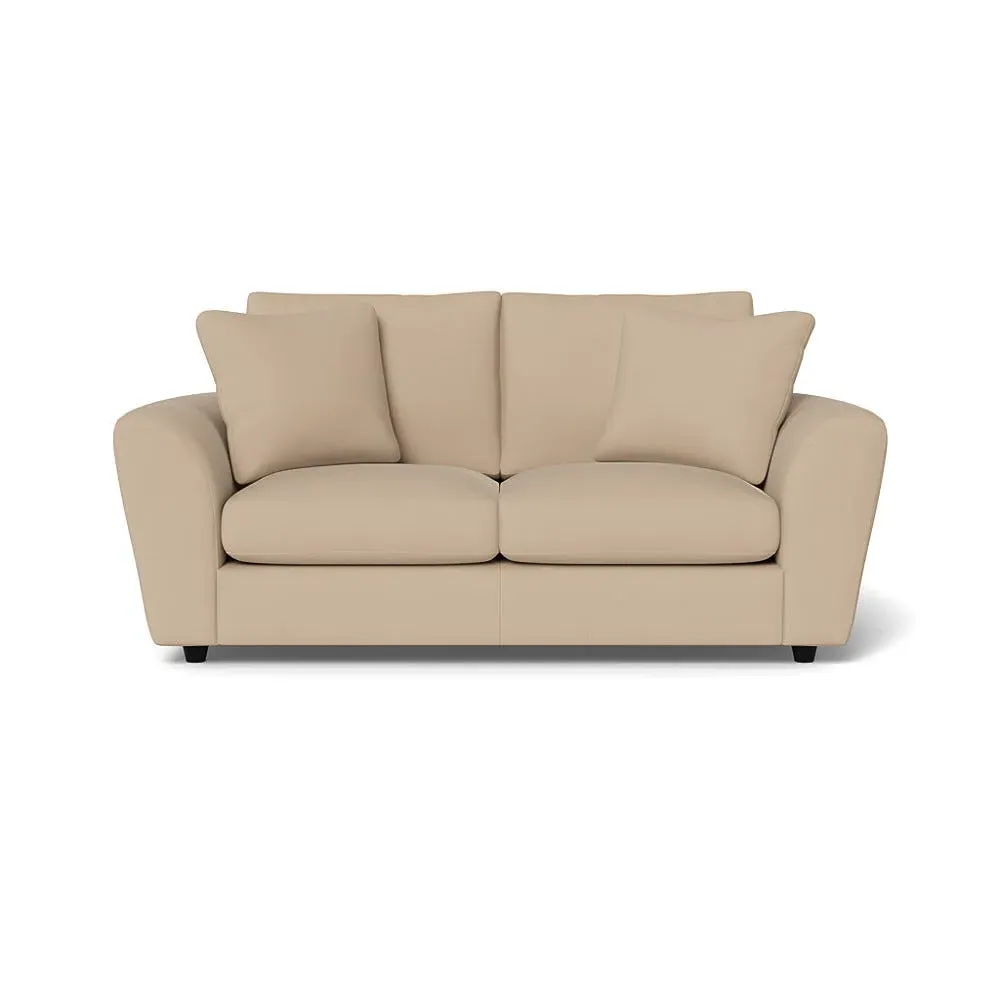 3-Seater Sofa with Curved Arms - Natural, Linen