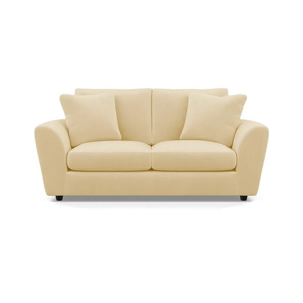 3-Seater Sofa with Curved Arms - Natural, Velvet