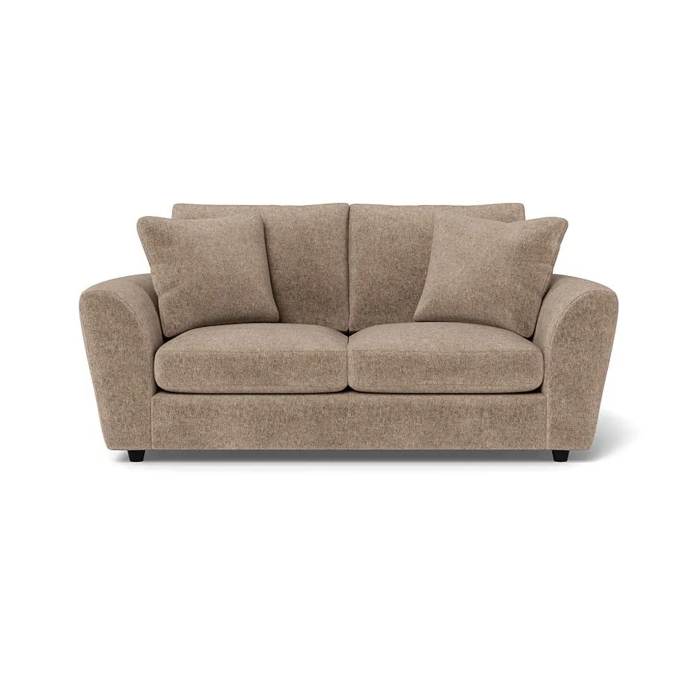 3-Seater Sofa with Curved Arms - Natural, Velvet