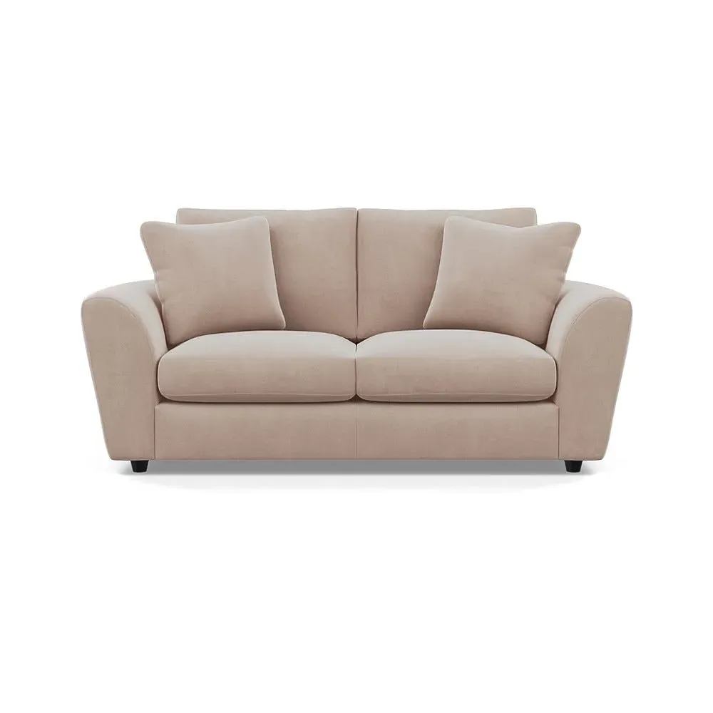 3-Seater Sofa with Curved Arms - Natural, Velvet