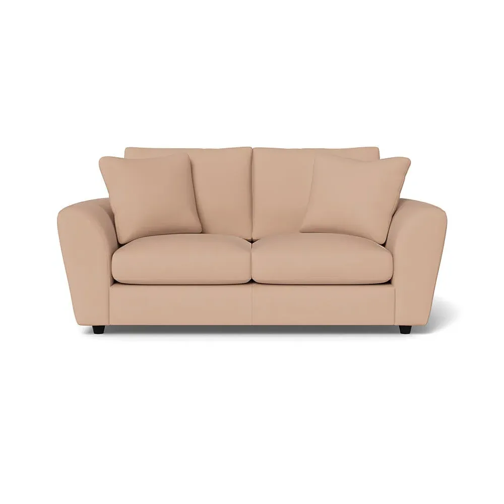 3-Seater Sofa with Curved Arms - Pink, Linen