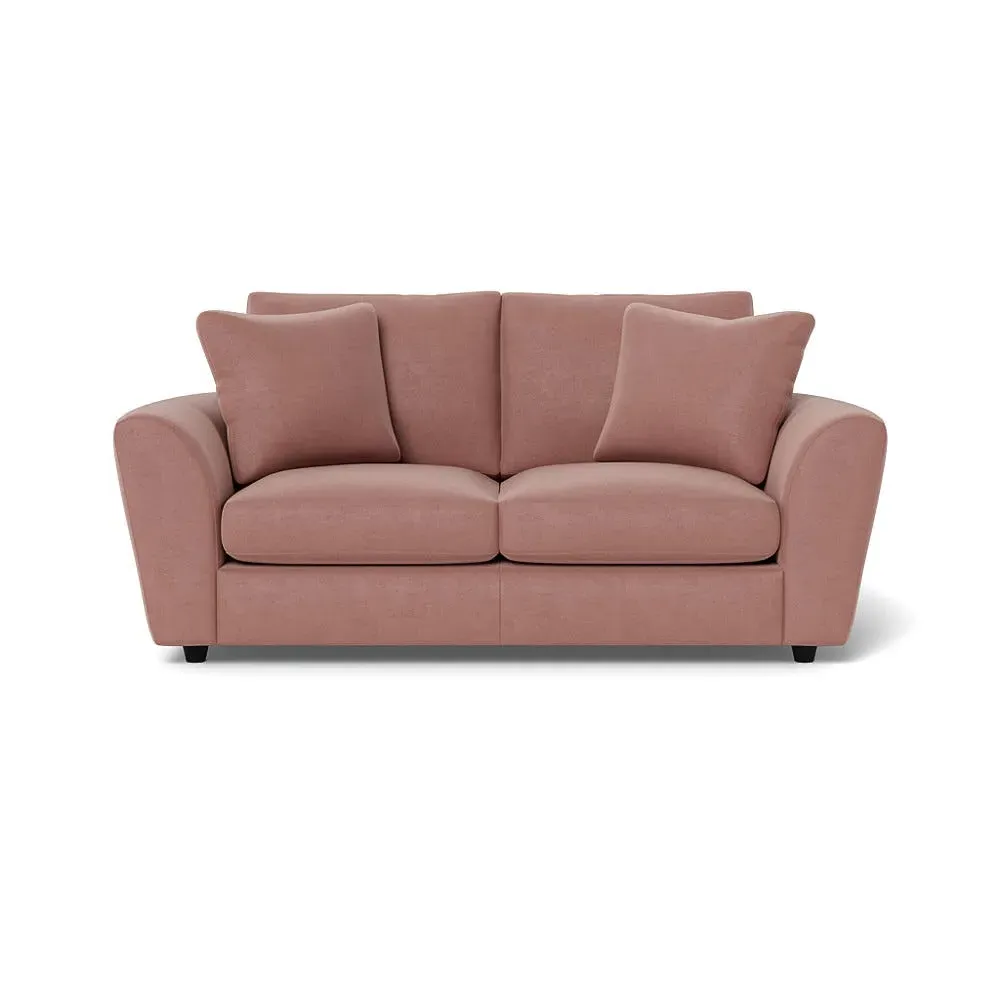 3-Seater Sofa with Curved Arms - Pink, Velvet