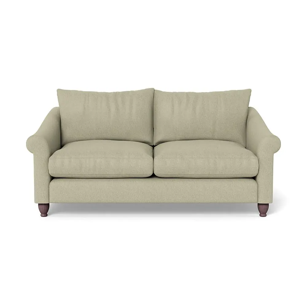 3-Seater Sofa with Dark Brown Feet - Natural, Cotton