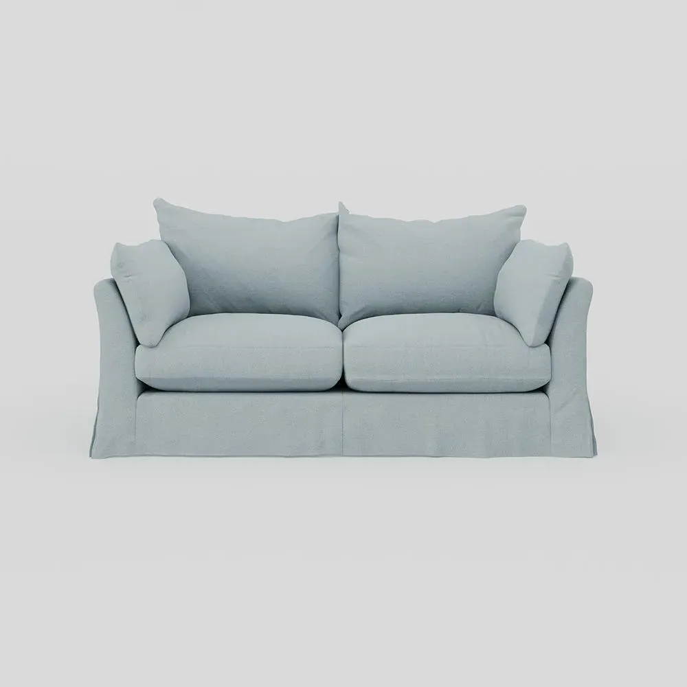 3-Seater Sofa with Loose Cover - Blue, Linen image