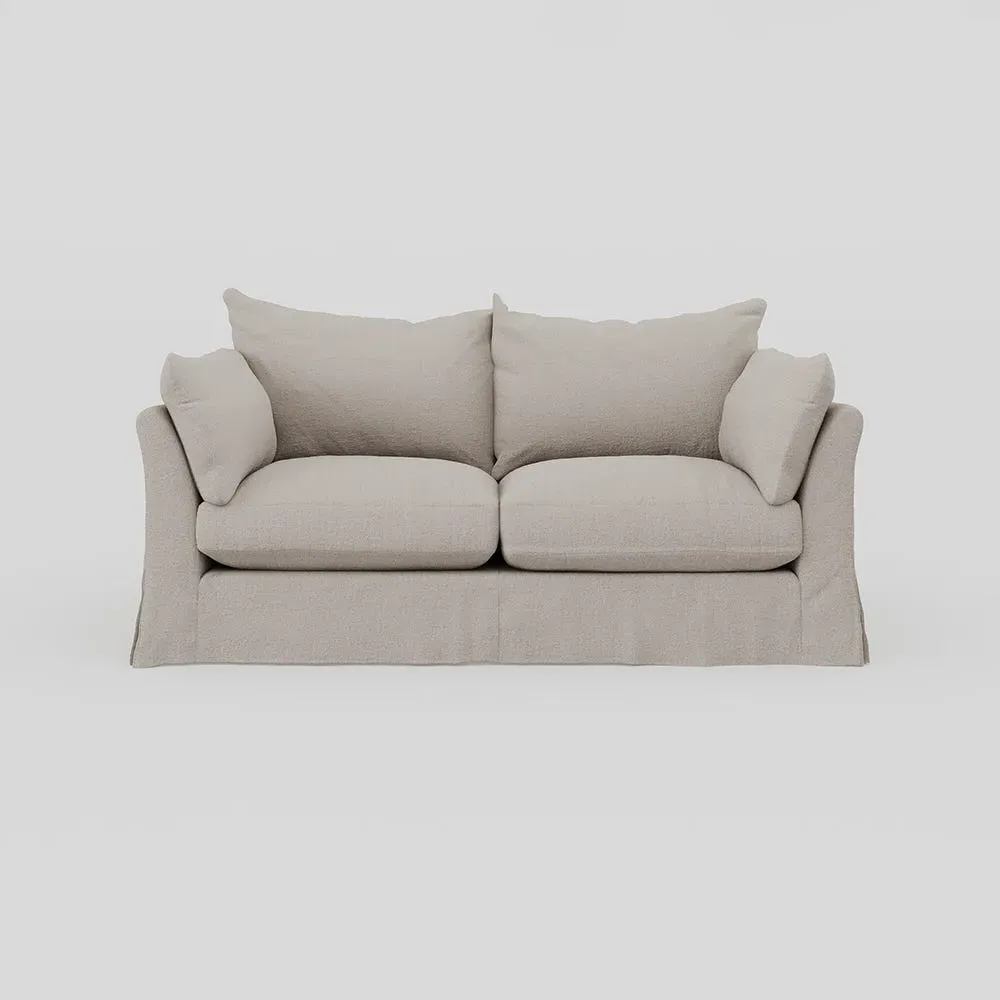 3-Seater Sofa with Loose Cover - Cream, Linen