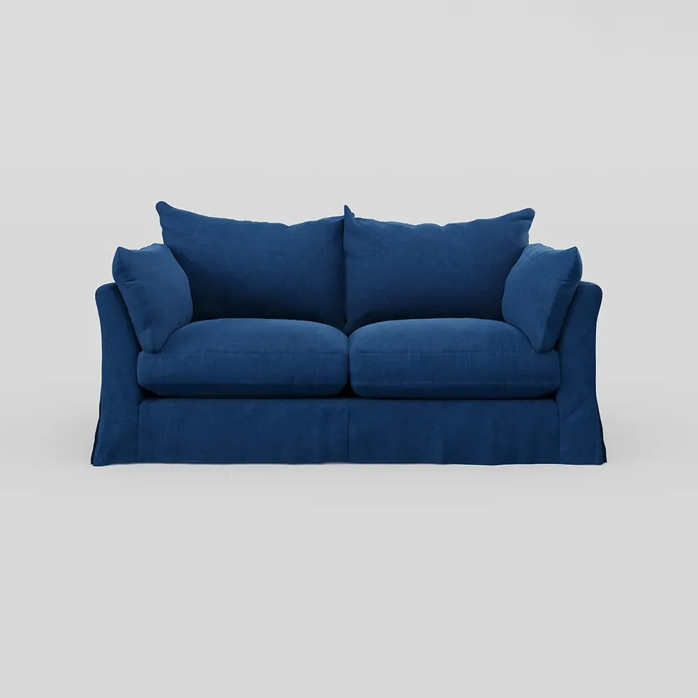 3-Seater Sofa with Loose Cover - Petrol, Velvet