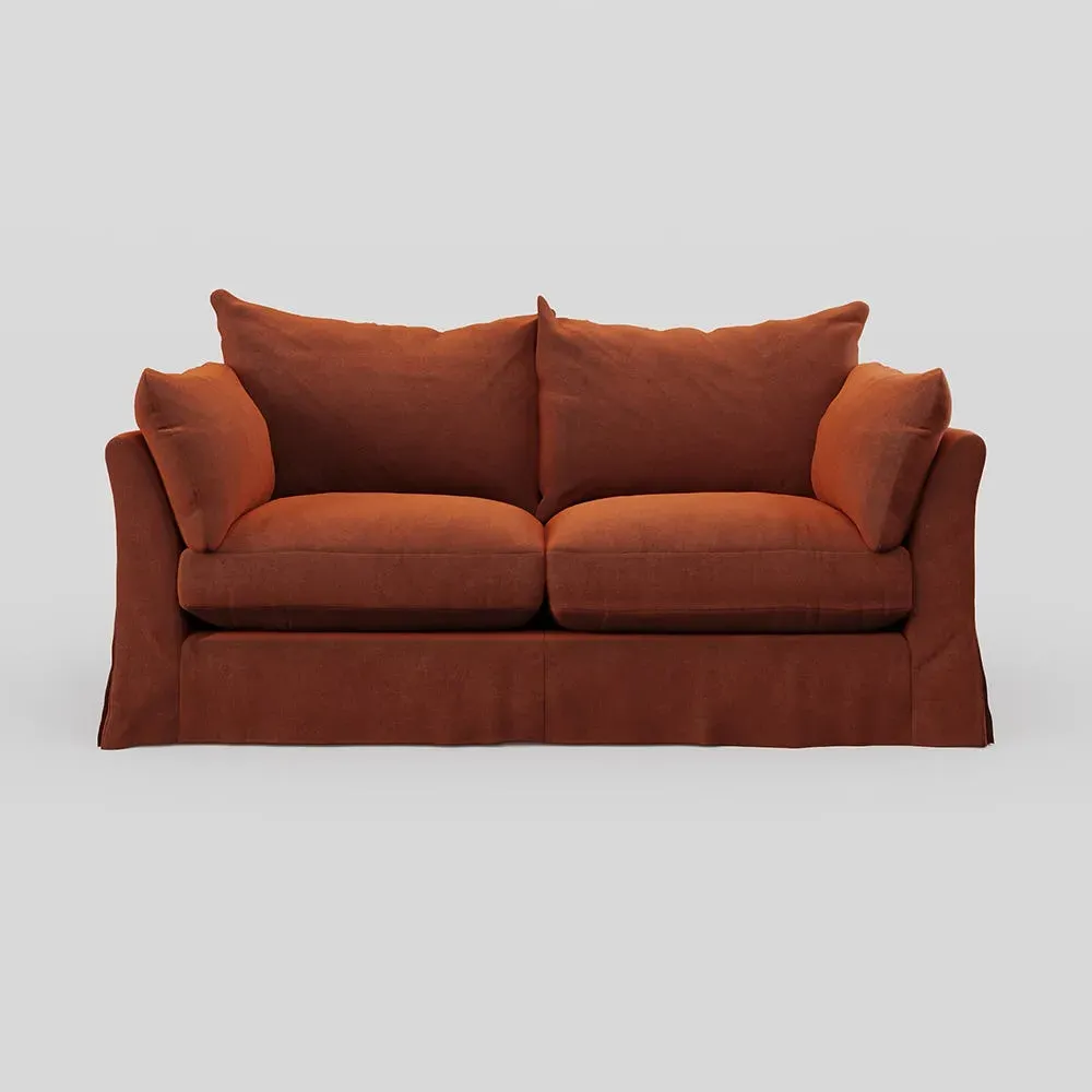 3-Seater Sofa with Loose Cover - Russet, Velvet