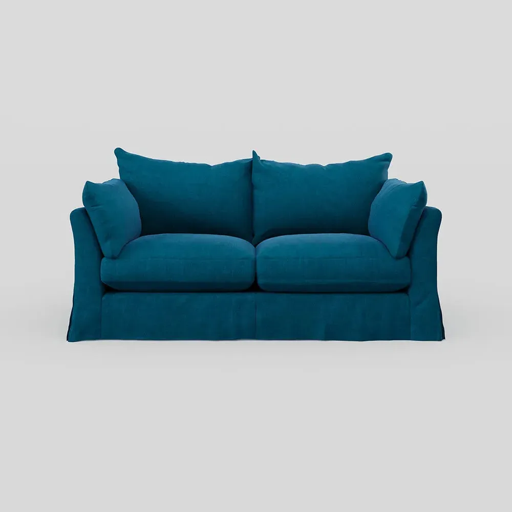3-Seater Sofa with Loose Cover - Teal, Velvet