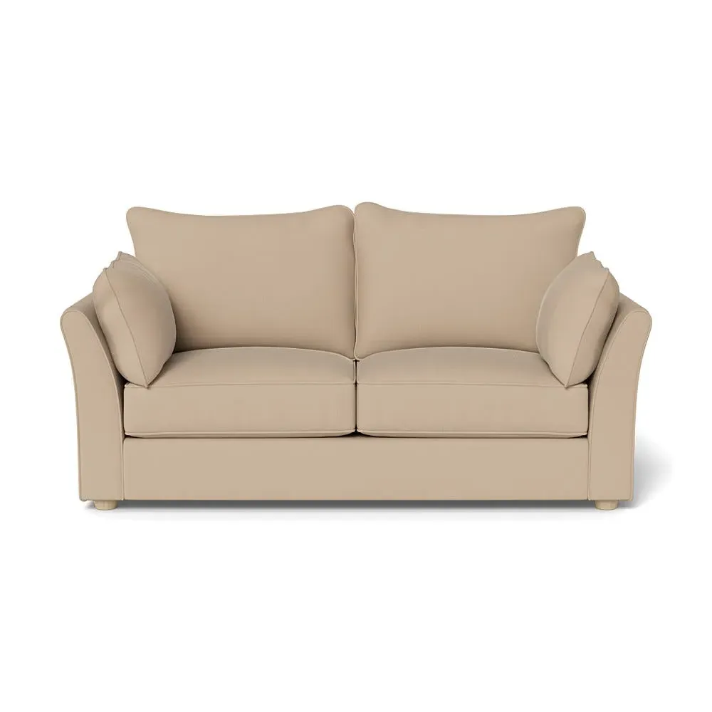 3-Seater Sofa with Natural Feet - Bamboo, Linen