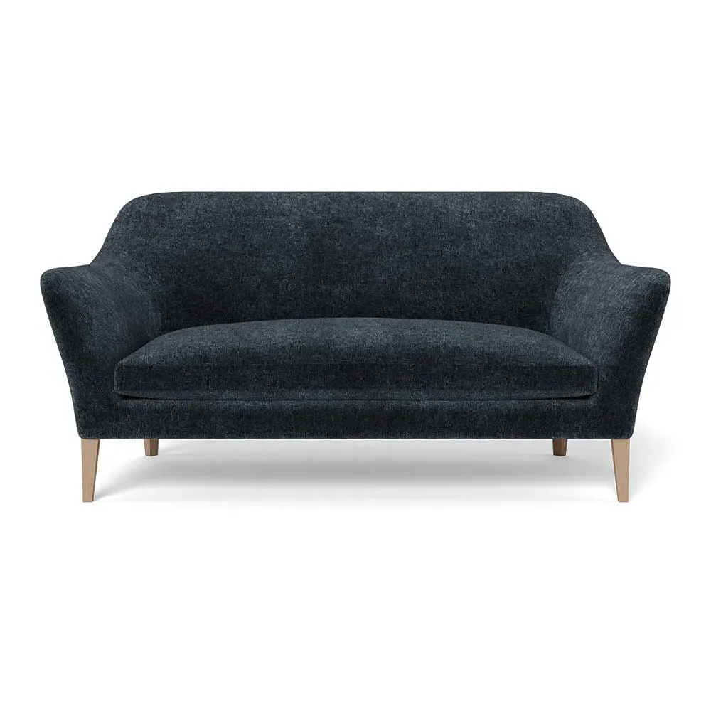 3-Seater Sofa with Natural Feet - Blue, Boucle