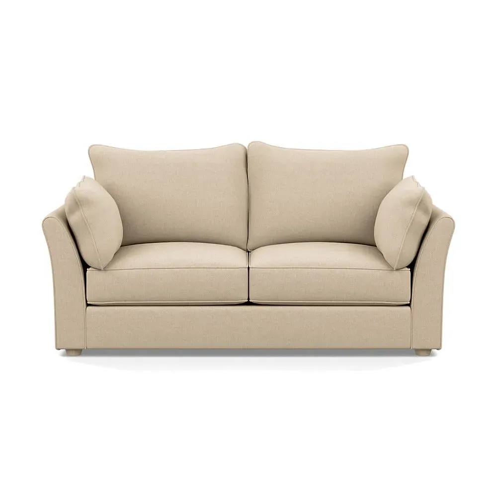 3-Seater Sofa with Natural Feet - Natural, Cotton