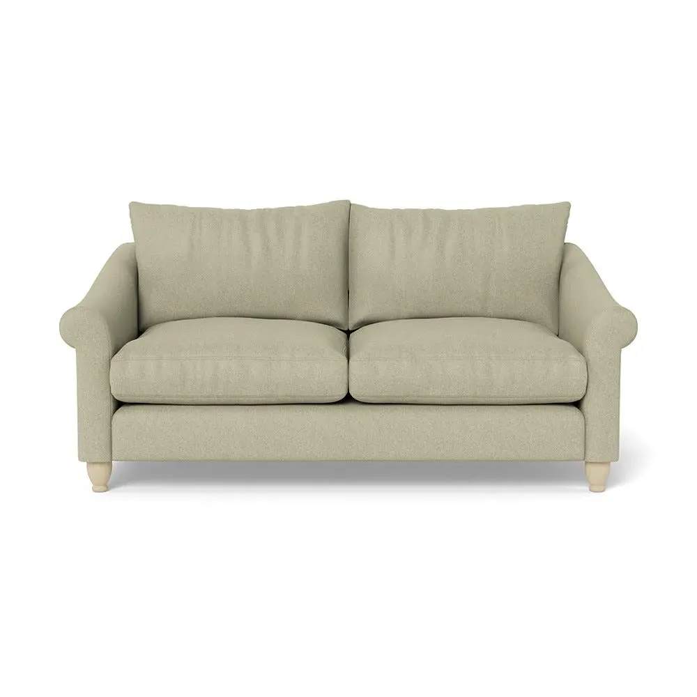 3-Seater Sofa with Natural Feet - Natural, Cotton