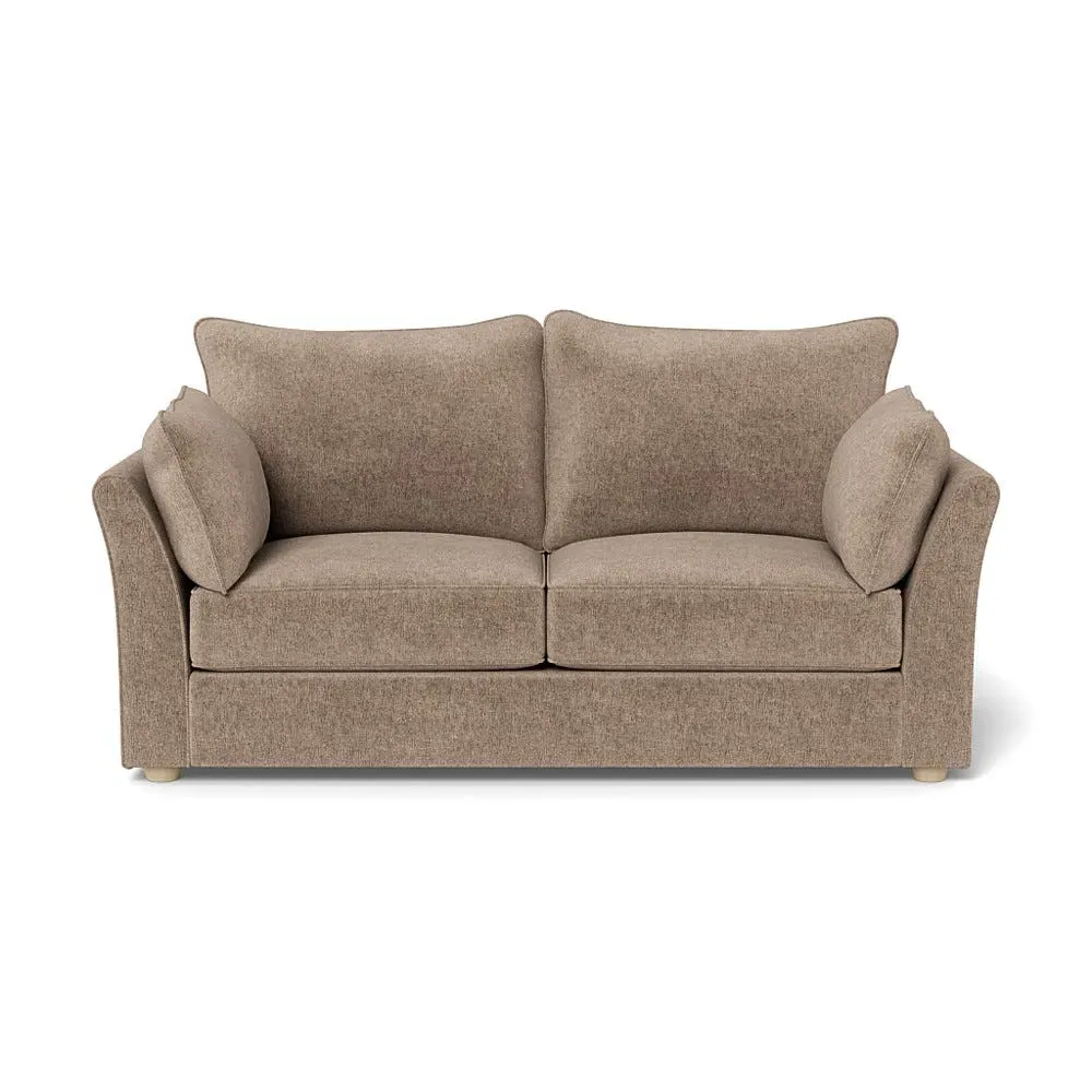3-Seater Sofa with Natural Feet - Natural, Velvet