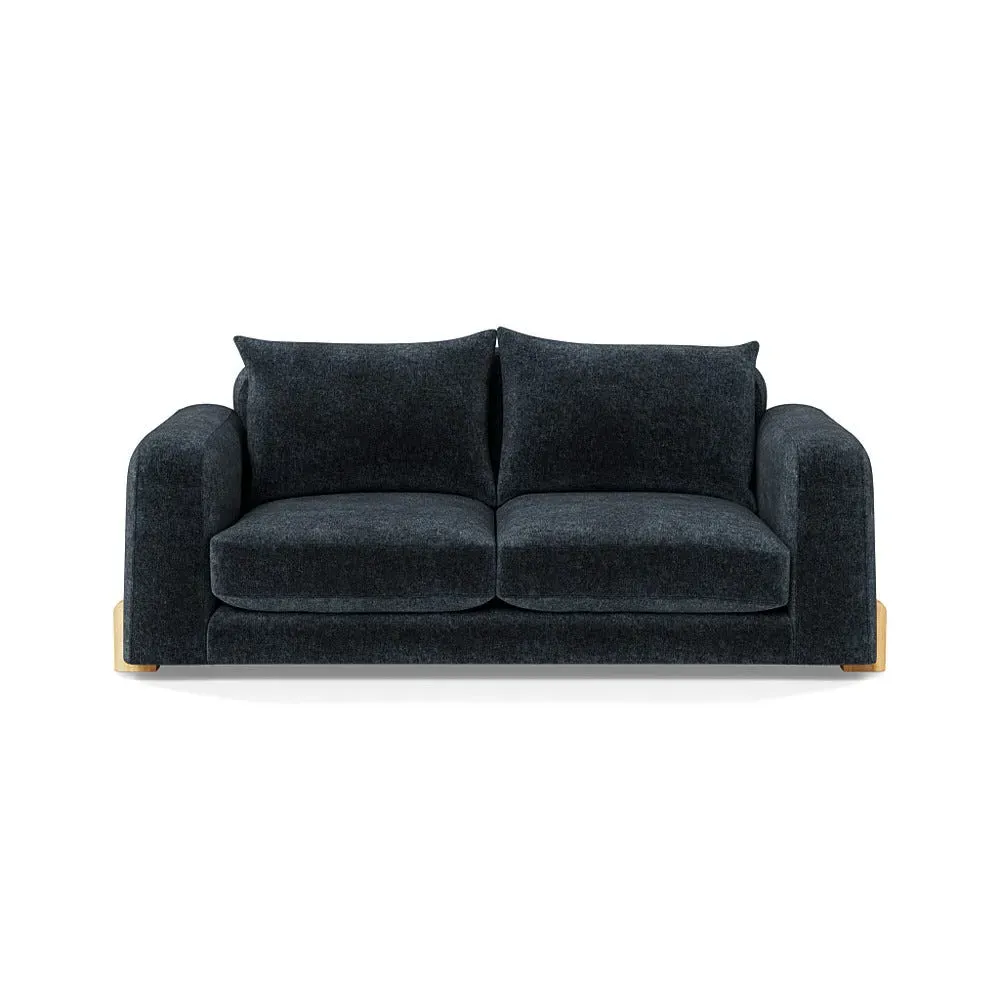 3-Seater Sofa with Oak Feet - Blue, Boucle