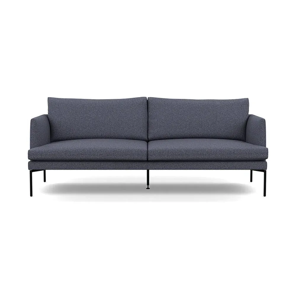 3-Seater Sofa with Pleated Detail - Blue, Boucle