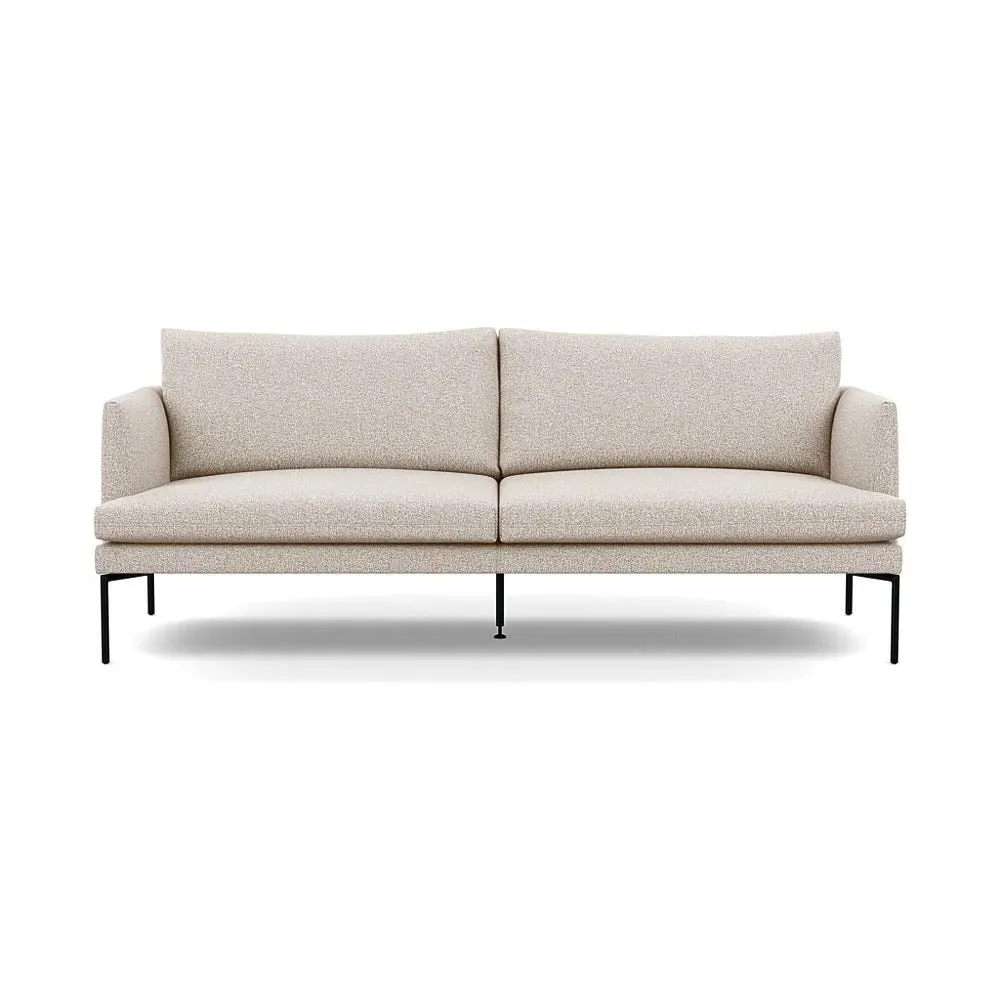 3-Seater Sofa with Pleated Detail - Cream, Boucle