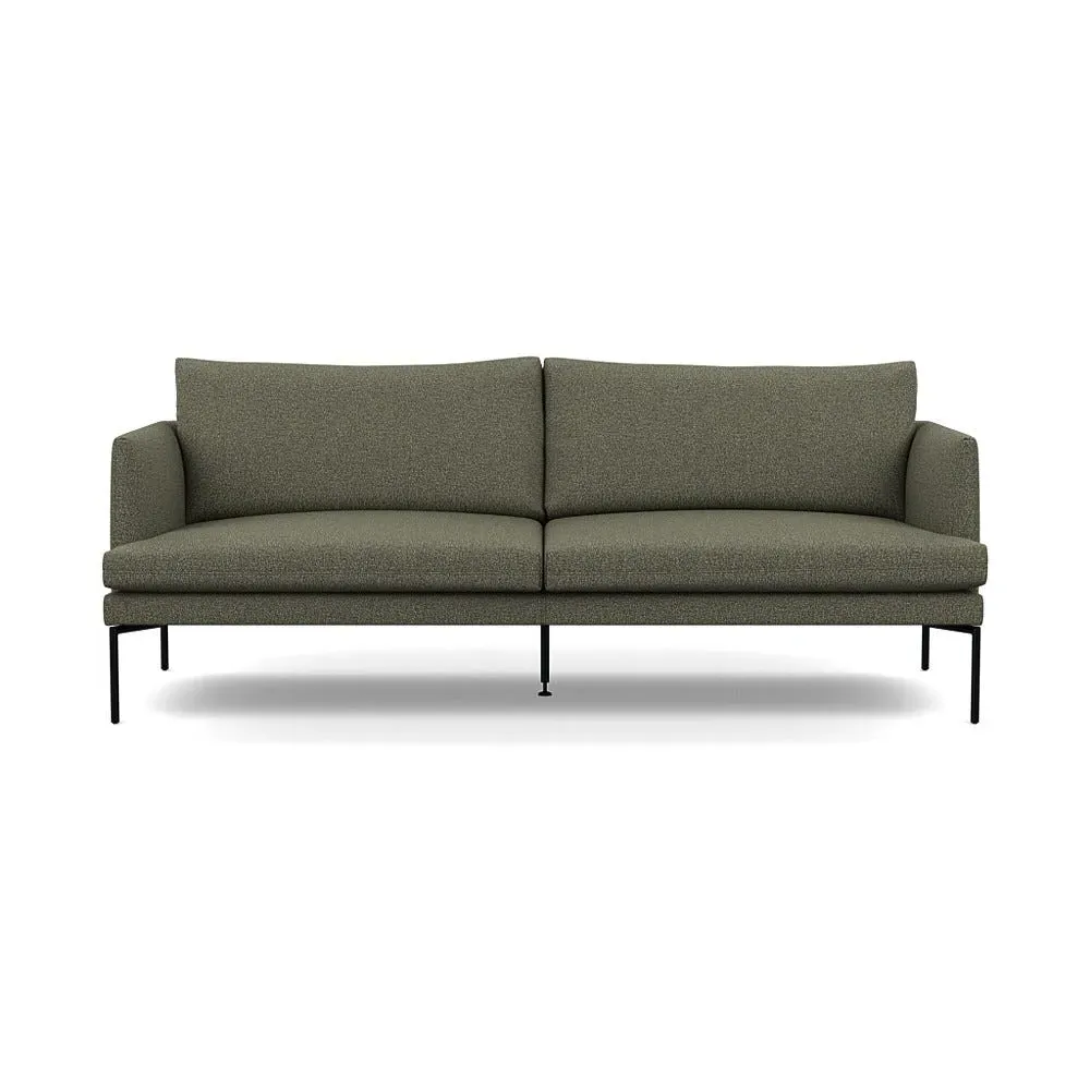 3-Seater Sofa with Pleated Detail - Green, Boucle