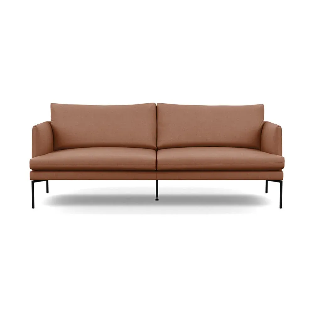 3-Seater Sofa with Pleated Detail - Pink, Cotton