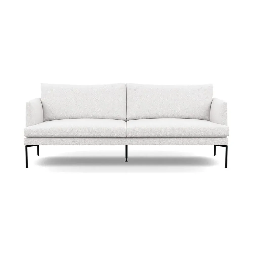 3-Seater Sofa with Pleated Detail - White, Boucle