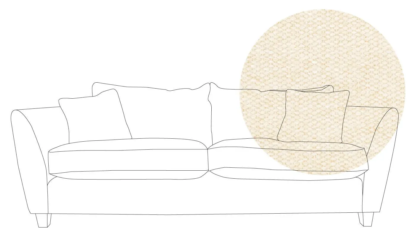 3-Seater Sofa with Sabre Arms - Cream, Cotton