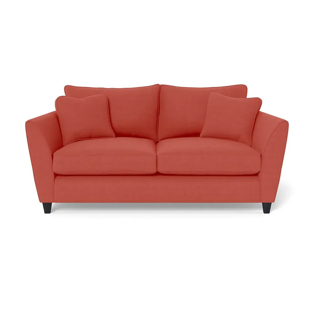 3-Seater Sofa with Sabre Arms - Red, Linen