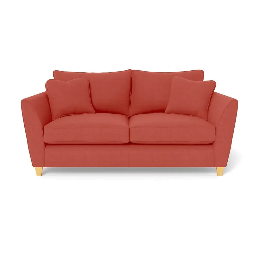 3-Seater Sofa with Sabre Arms - Red, Linen