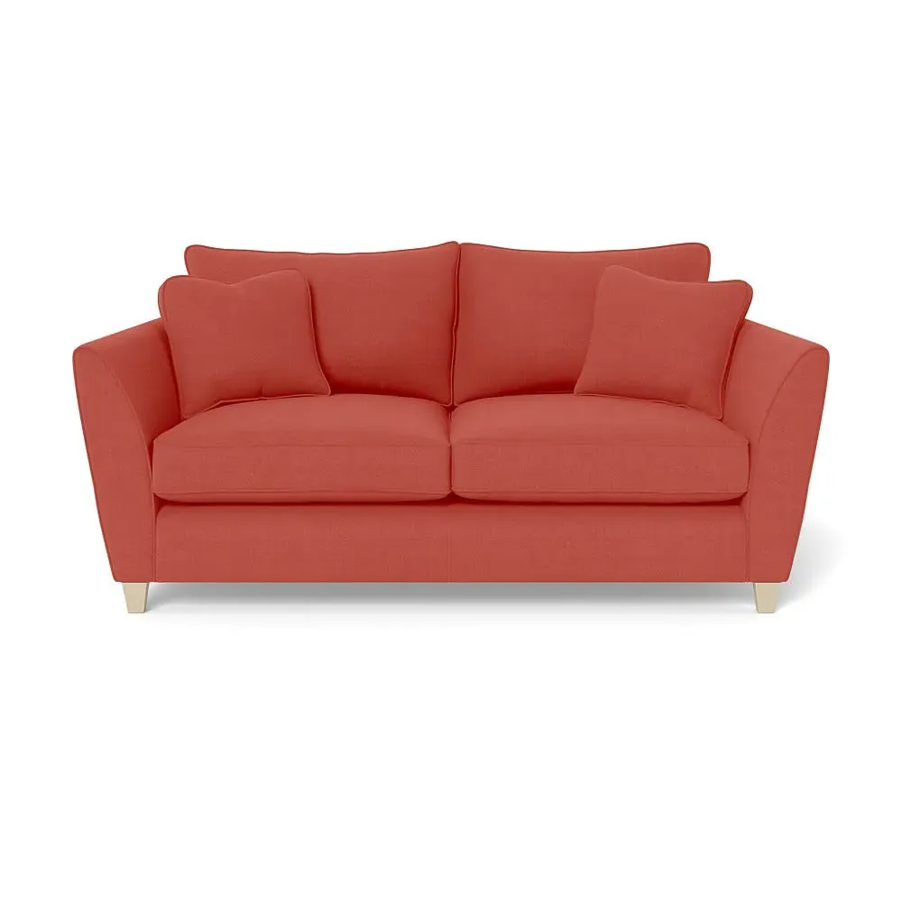 3-Seater Sofa with Sabre Arms - Red, Linen