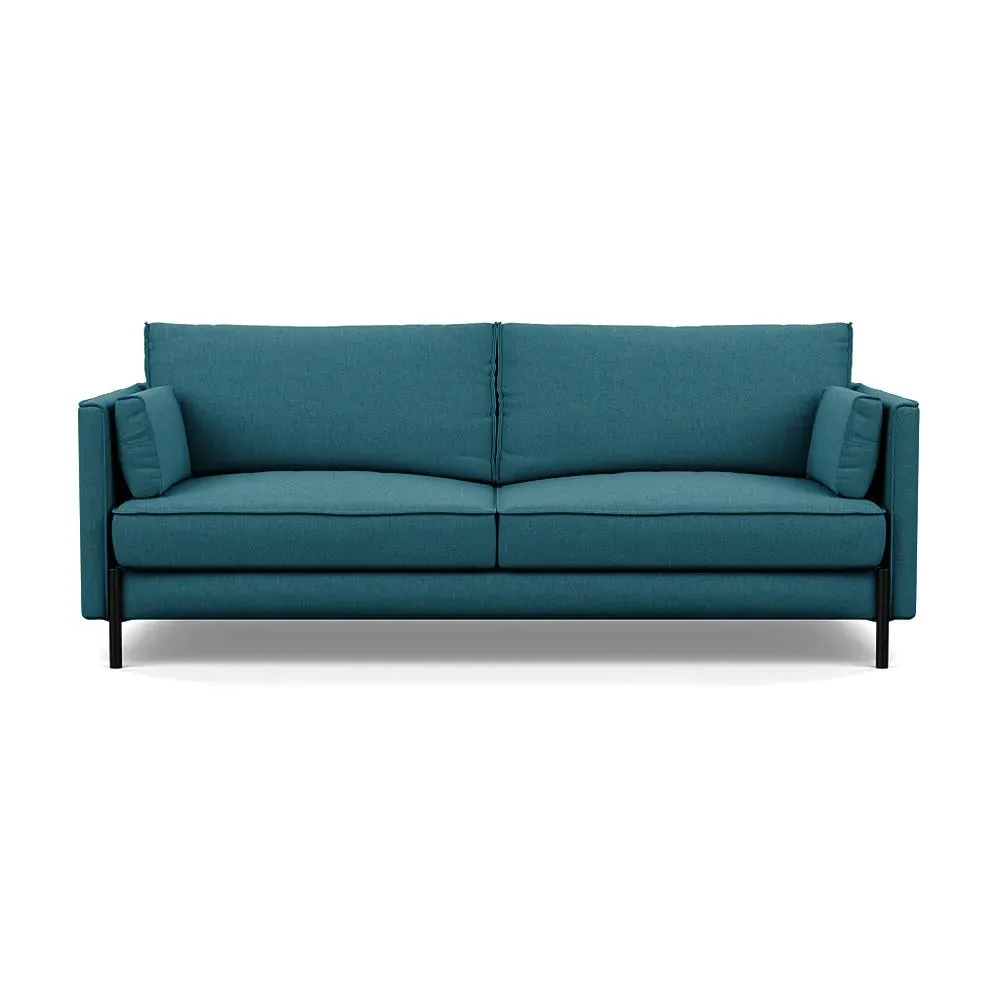 3-Seater Sofa with Slim Arms - Blue, Cotton image