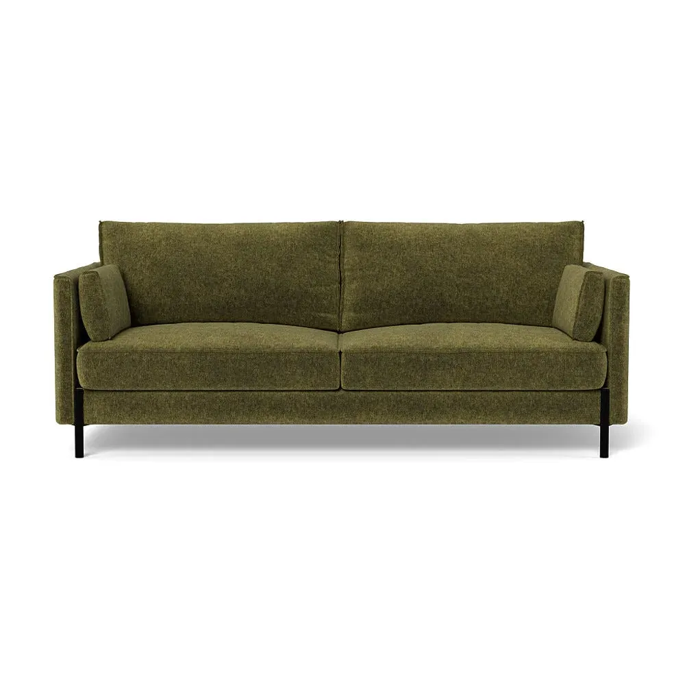 3-Seater Sofa with Slim Arms - Green, Boucle