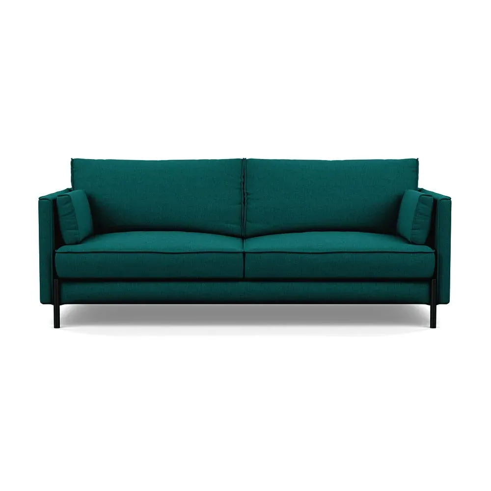 3-Seater Sofa with Slim Arms - Green, Cotton