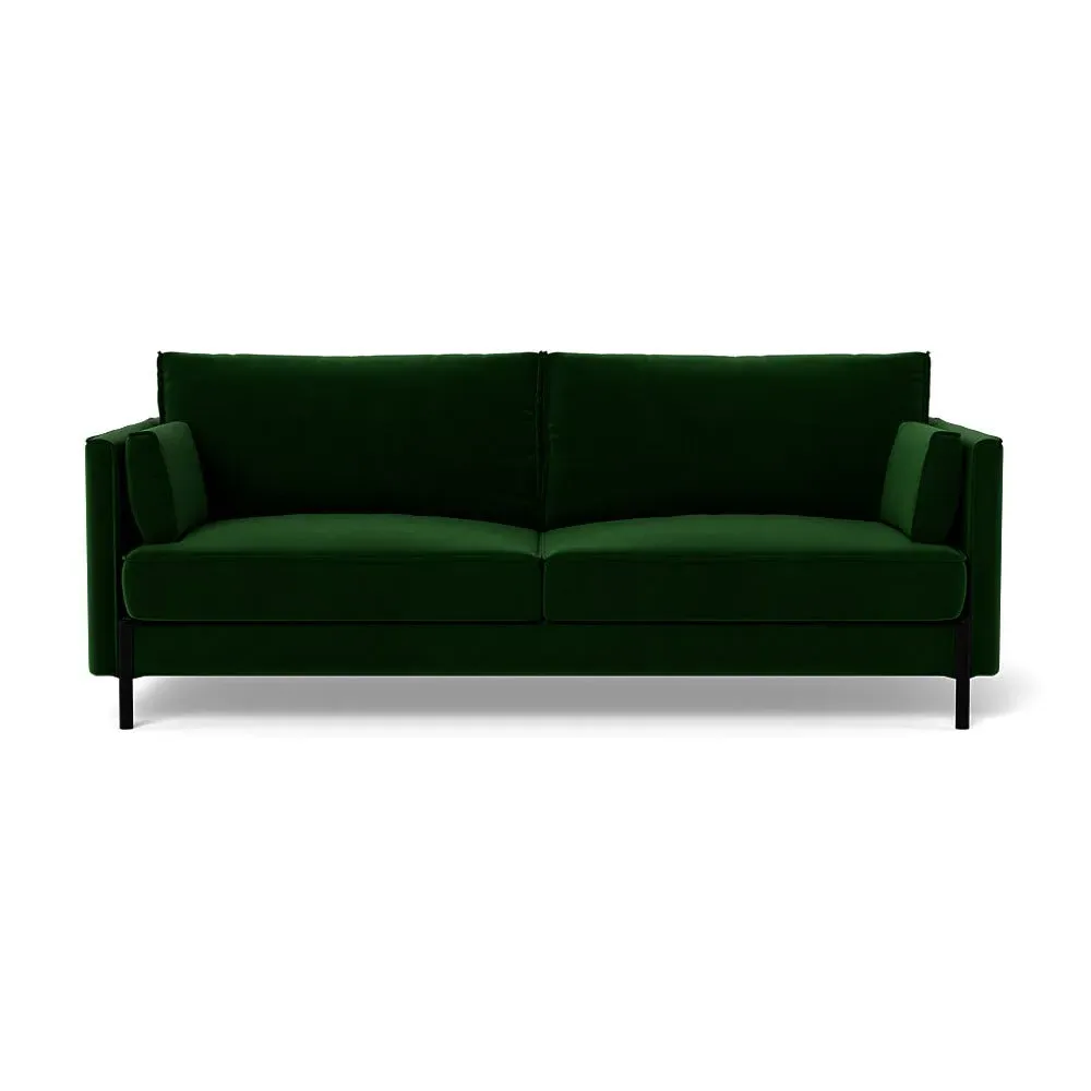 3-Seater Sofa with Slim Arms - Green, Velvet