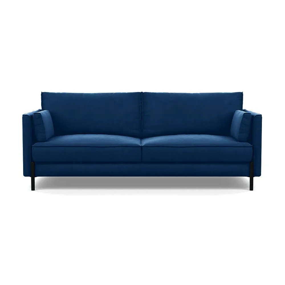 3-Seater Sofa with Slim Arms - Petrol, Velvet