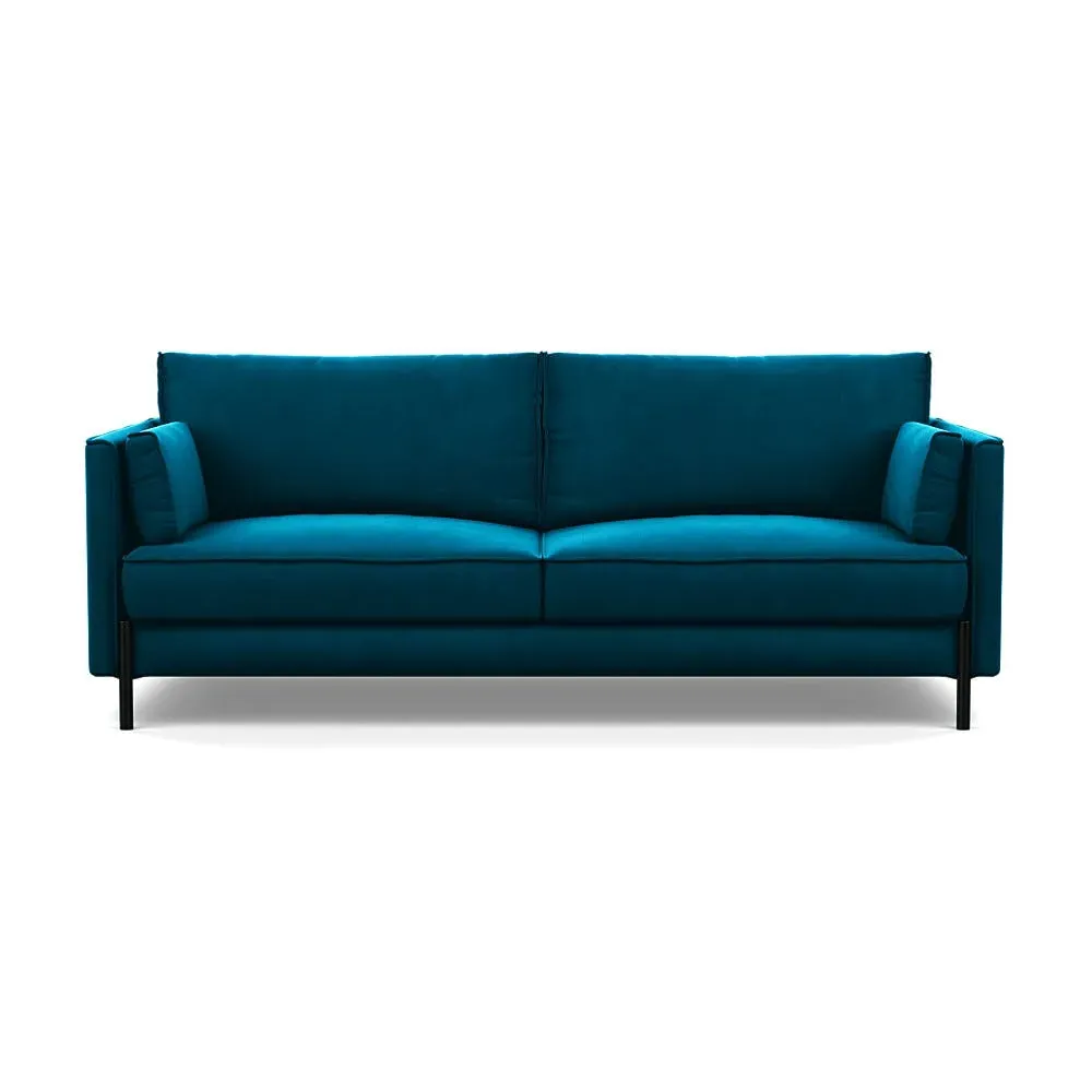 3-Seater Sofa with Slim Arms - Teal, Velvet