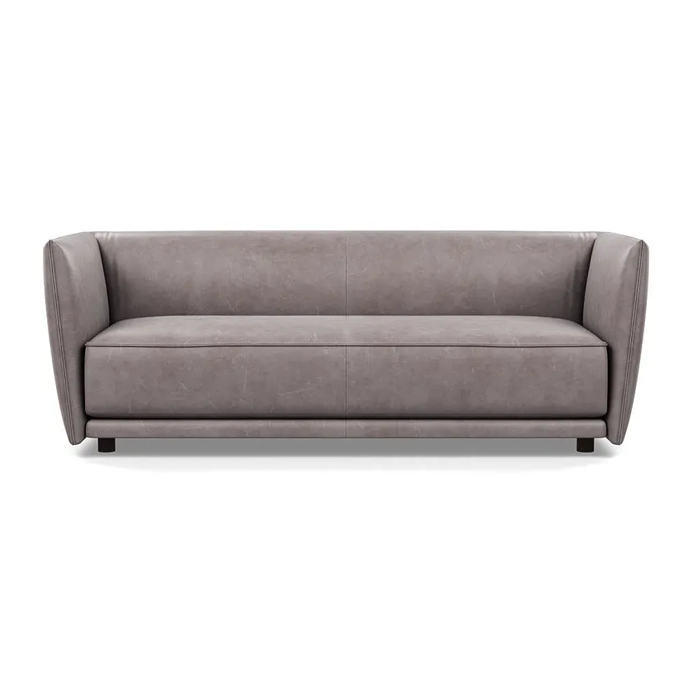 3-Seater Sofa with Walnut Feet - Grey, Fabric