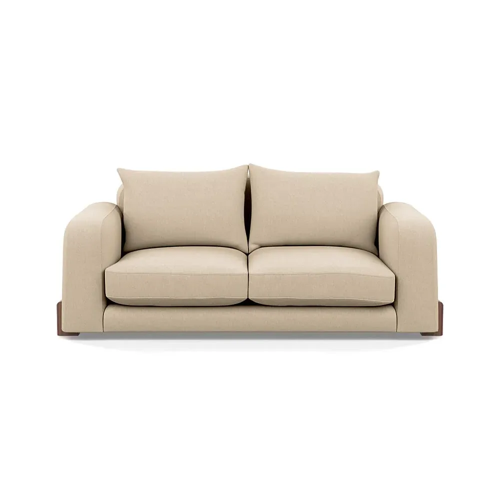 3-Seater Sofa with Walnut Feet - Natural, Cotton