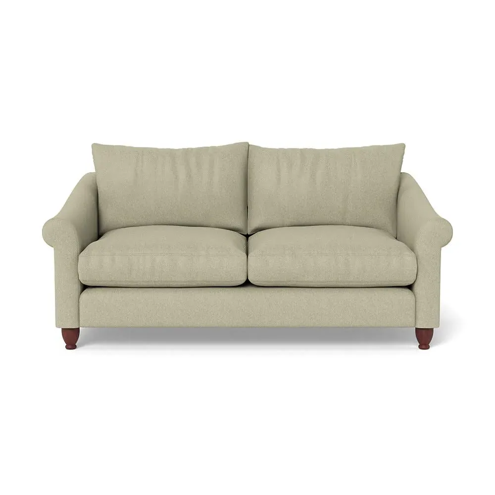 3-Seater Sofa with Walnut Feet - Natural, Cotton
