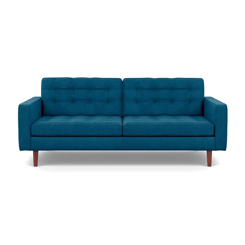 3-Seater Sofa with Walnut Feet - Teal, Wool