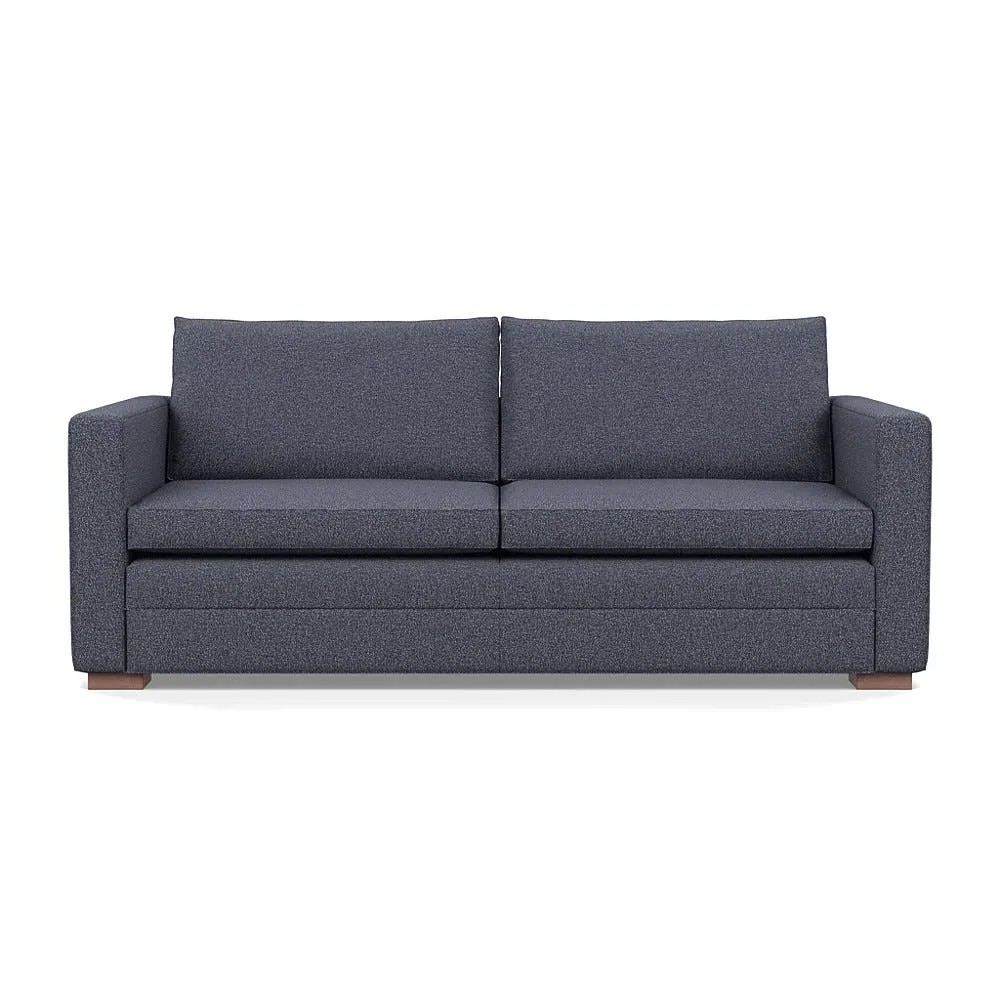 3-Seater Sofa with Walnut Legs - Blue, Boucle