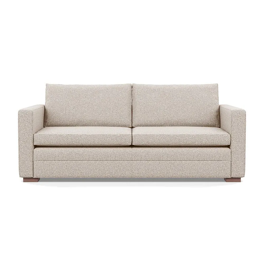 3-Seater Sofa with Walnut Legs - Cream, Boucle
