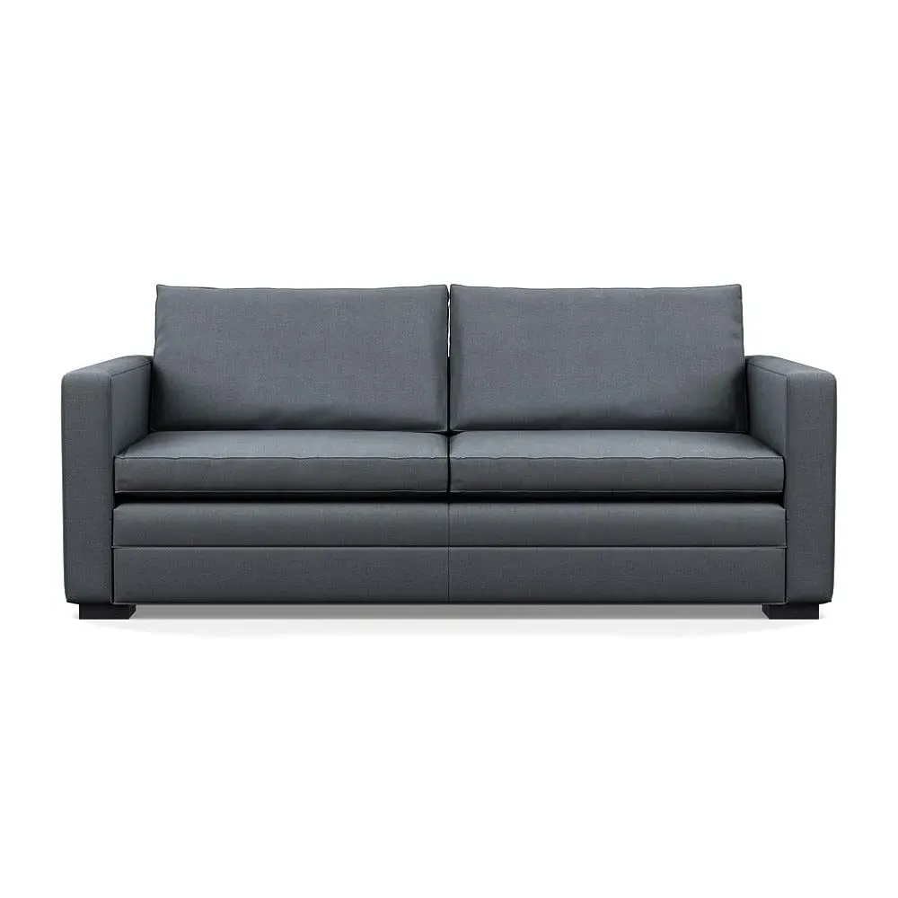3-Seater Sofa with Walnut Legs - Grey, Cotton