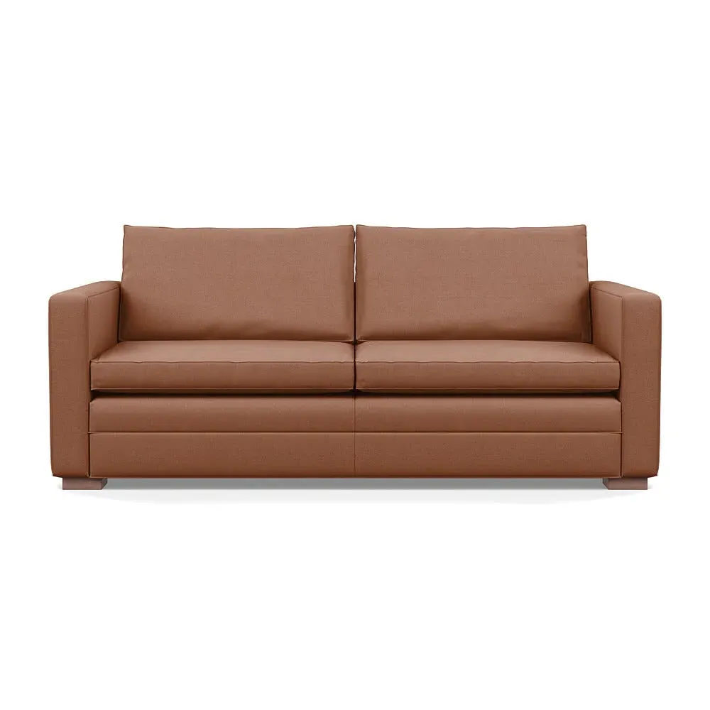 3-Seater Sofa with Walnut Legs - Pink, Cotton