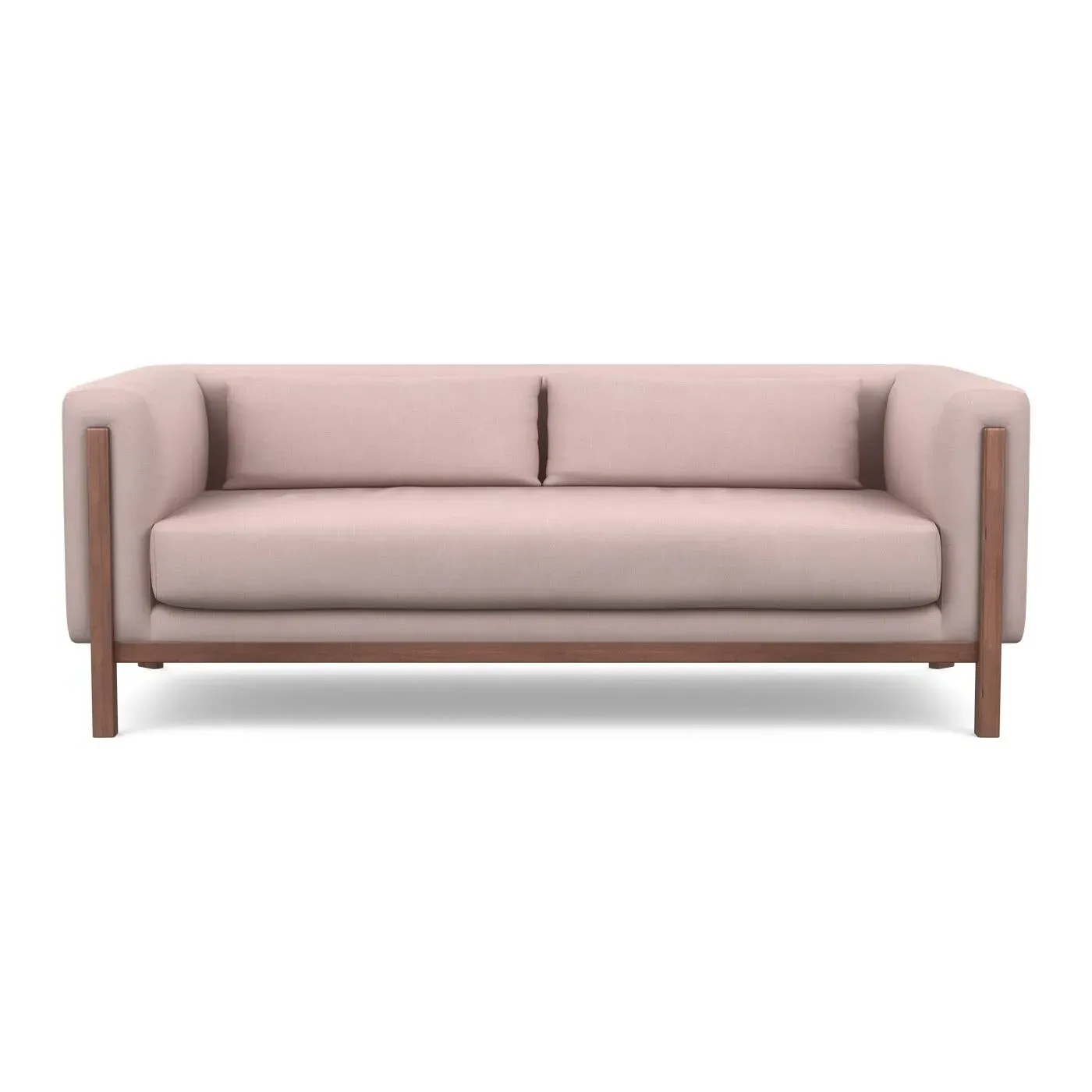 3-Seater Sofa with Wood Frame - Pink, Cotton image