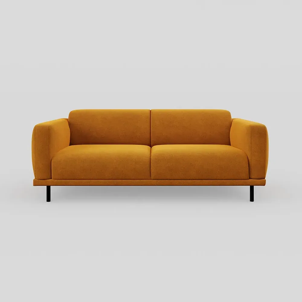 3-Seater Sofa - Yellow, Velvet