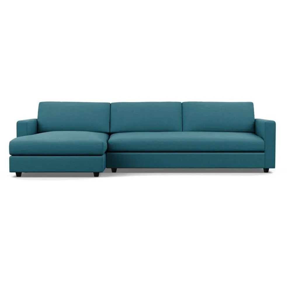 4-Seater Corner Chaise Sofa - Blue, Cotton image